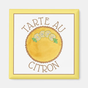 Lemon Tart Tarte au Citron Curd Paj Baking Food Magnet