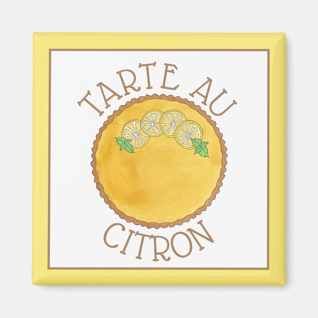 Lemon Tart Tarte au Citron Curd Paj Baking Food Magnet (Framsidan)