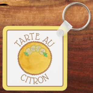 Lemon Tart Tarte au Citron Curd Paj Baking Food Nyckelring