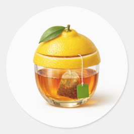 Lemon Tea Glass Sticker Runt Klistermärke