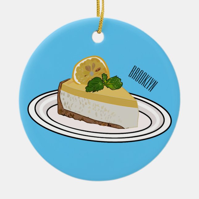 Lemon-tecknad för ostekakning julgransprydnad keramik (Framsidan)