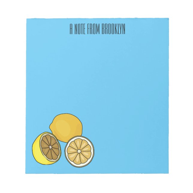 Lemon tecknad illustration anteckningsblock (Framsida)