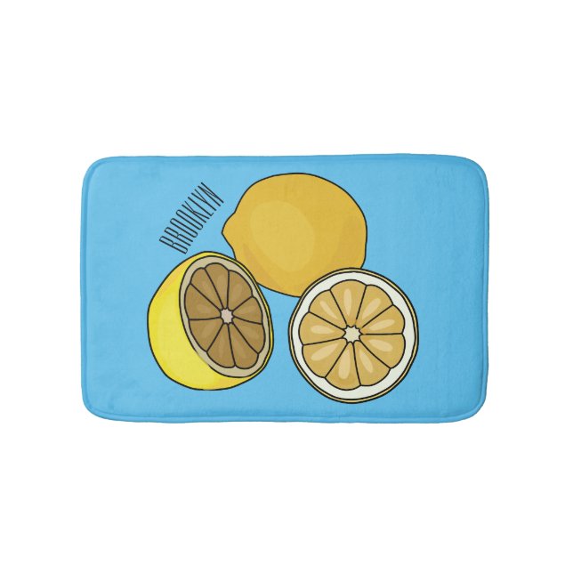 Lemon tecknad illustration badrumsmatta (Framsidan)