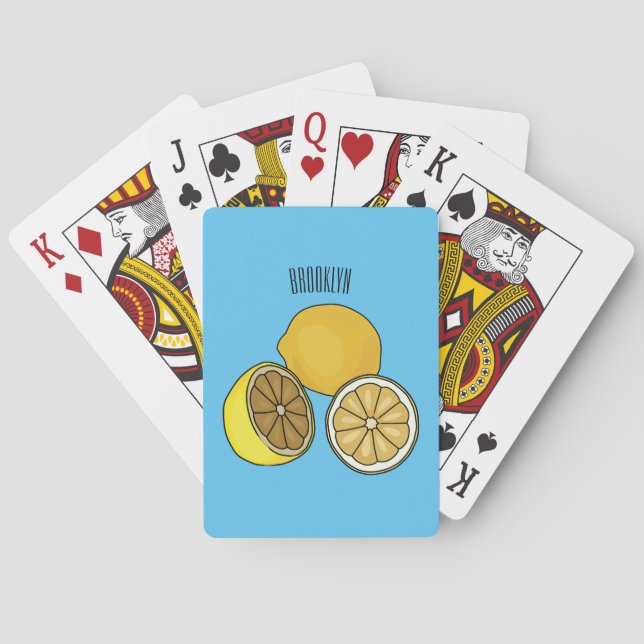 Lemon tecknad illustration casinokort (Baksidan)