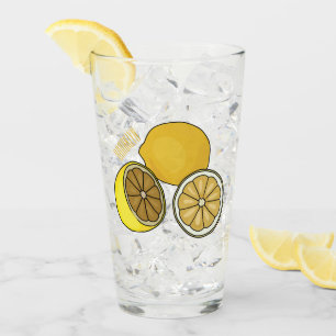 Lemon tecknad illustration glaskopp