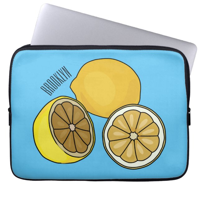 Lemon tecknad illustration laptop fodral (Framsidan)
