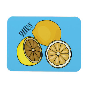 Lemon tecknad illustration magnet