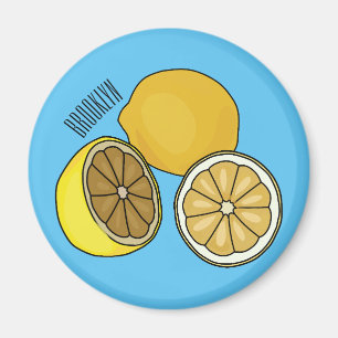 Lemon tecknad illustration magnet