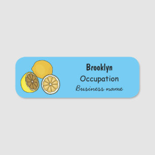 Lemon tecknad illustration namnbricka