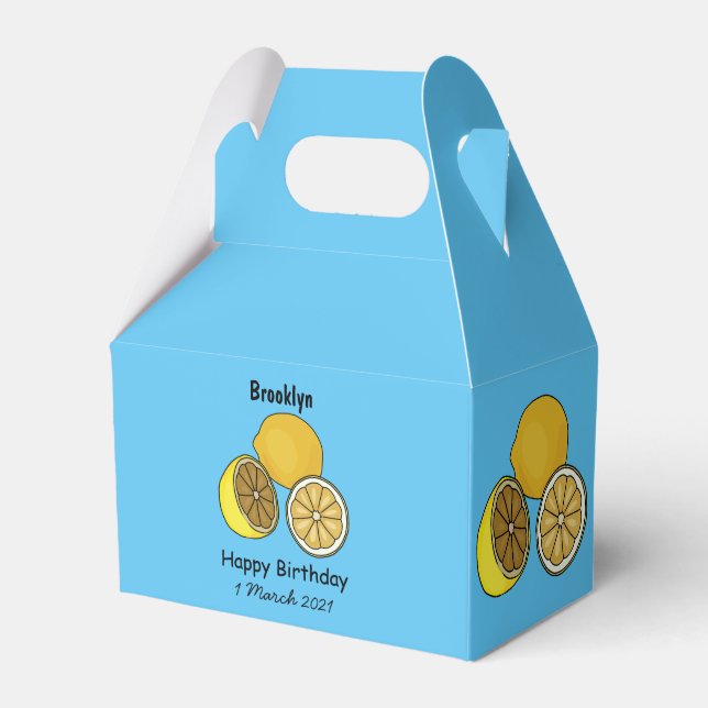 Lemon tecknad illustration presentaskar (Framsidan Sidan)