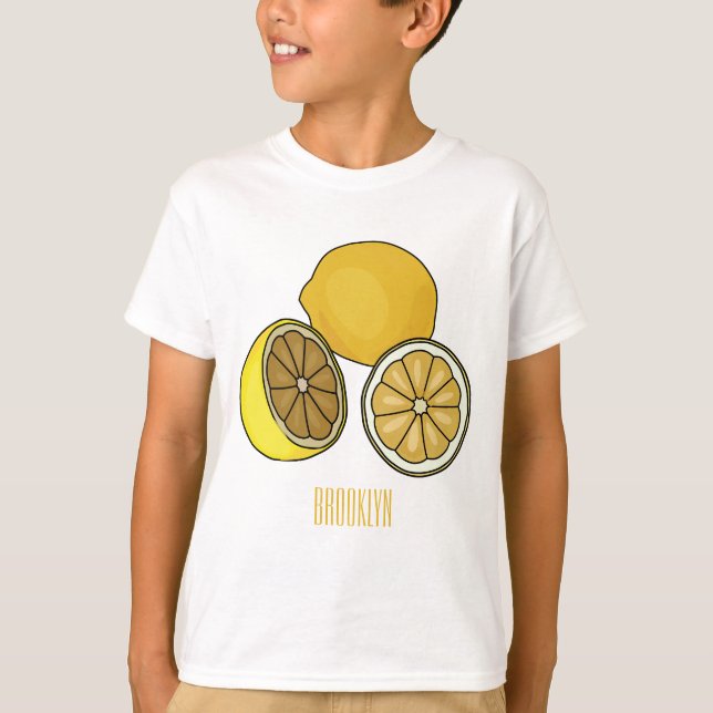 Lemon tecknad illustration t shirt (Framsida)