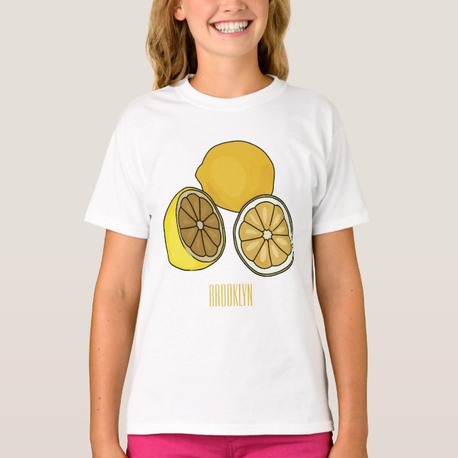 Lemon tecknad illustration t shirt (Framsida)
