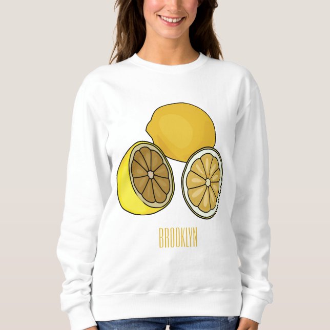 Lemon tecknad illustration t shirt (Framsida)