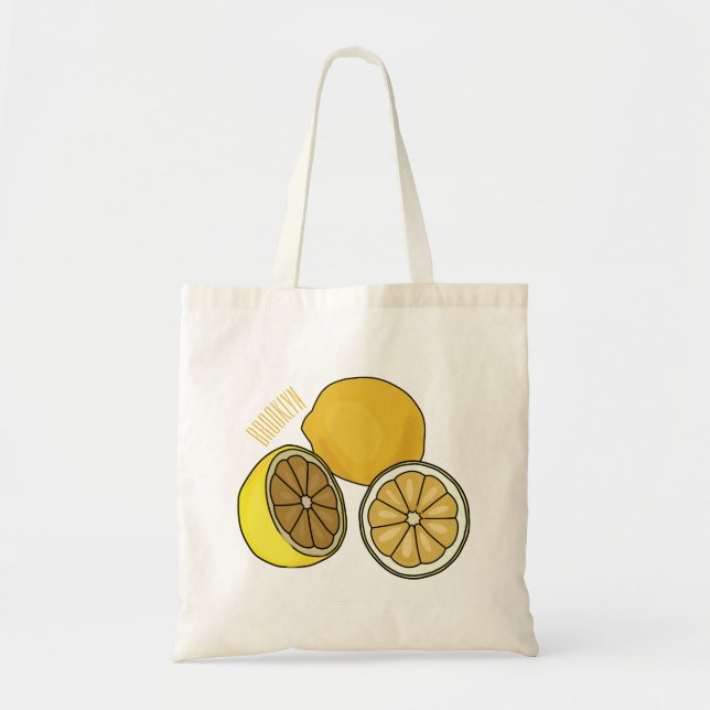 Lemon tecknad illustration tygkasse (Framsidan)