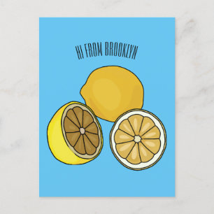 Lemon tecknad illustration vykort