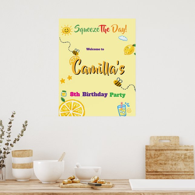Lemon tema för barnkalas poster (Kök)