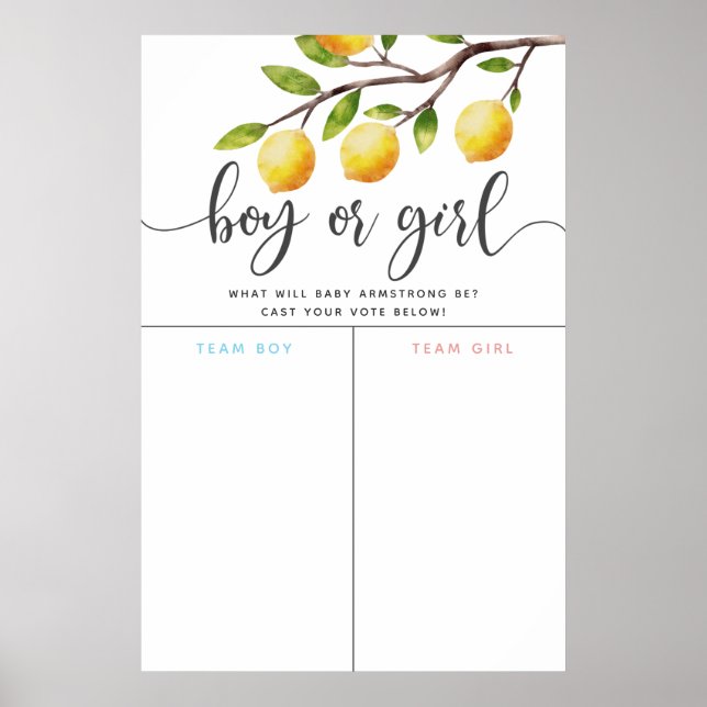 Lemon Tema Gender - visa rösttecken Poster (Framsidan)