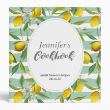 Lemon, temat Cookbook, personlig, Recipe Binder