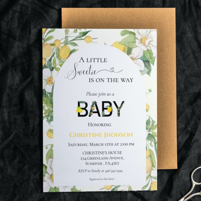 Lemon-temat inbjudan till lilla babybabyduschen (Skapare uppladdad)