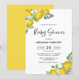 Lemon Theme Baby Shower Oh Baby Shower-inbjudan Inbjudningar