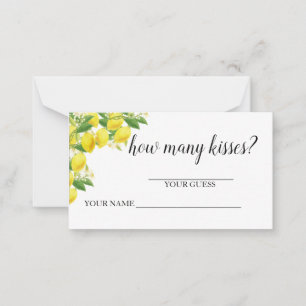 Lemon Theme gissar hur många Kisses Anteckningskort