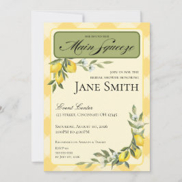 Lemon Themed Bridal Shower Invitation Inbjudningar