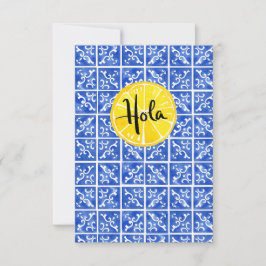 Lemon & Tile Hej på spanska: "Hola"-kort Tack Kort