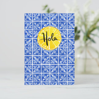 Lemon & Tile Hej på spanska: "Hola"-kort Tack Kort