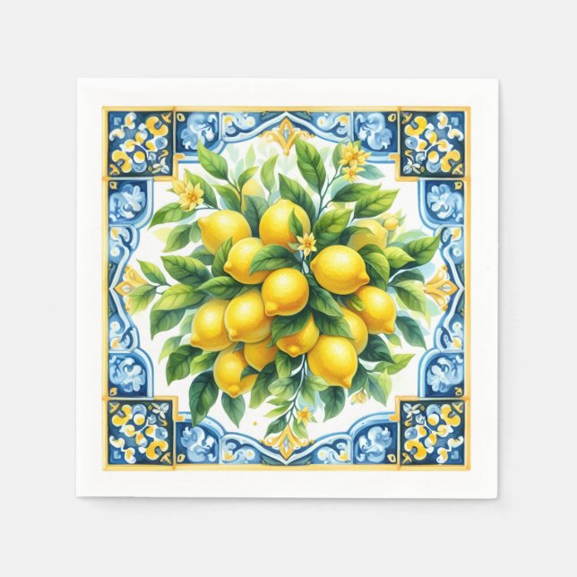 Lemon Tile Napkins Pappersservett (Framsidan)