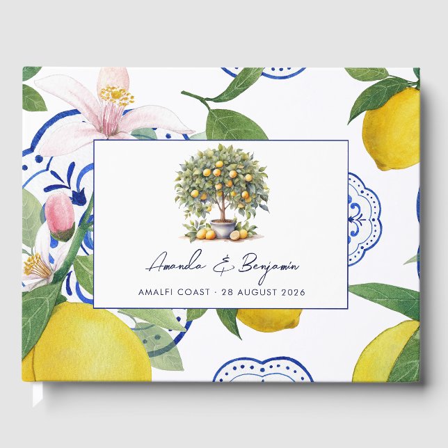 Lemon Tiles italienska La Dolce Vita bröllop Gästböcker (Framsida)