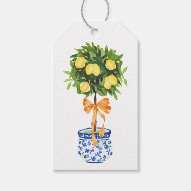 Lemon Topiary, Orange Bow Presentetikett (Framsidan)