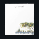 Lemon Träd Amalfi Tile Terrace Anteckningsblock<br><div class="desc">Ta med lite Medelhavselegans till dina vardagliga anteckningar med vårt vackert designade anteckningsblock, med en fantastisk vattenfärg citron träd på en blå Amalfi-bricka. Den här unika konsten, exklusiven to Do Berätta för A Belle, fångar den levande och vackra Italien vid kusten, skapar din skrivupplevelse både inspirerande och beundransvärd. Vårt anteckningsblock...</div>