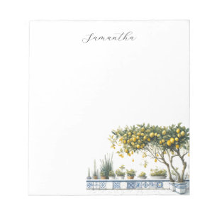 Lemon Träd Amalfi Tile Terrace Anteckningsblock