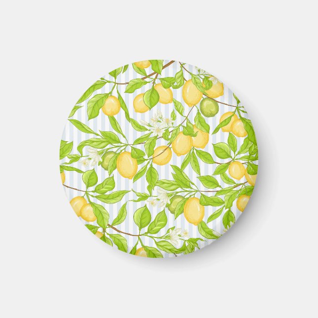 Lemon Träd Gren: Stripe, sjölöst Mönster Magnet (Framsidan)