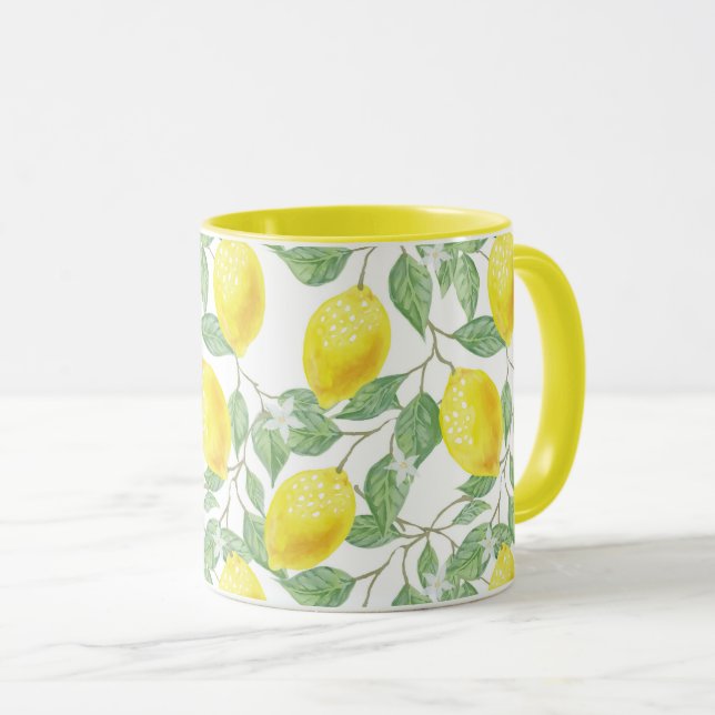 Lemon Träd Mönster Mugg (Framsida höger)