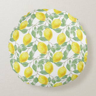 Lemon Träd Mönster Rund Kudde