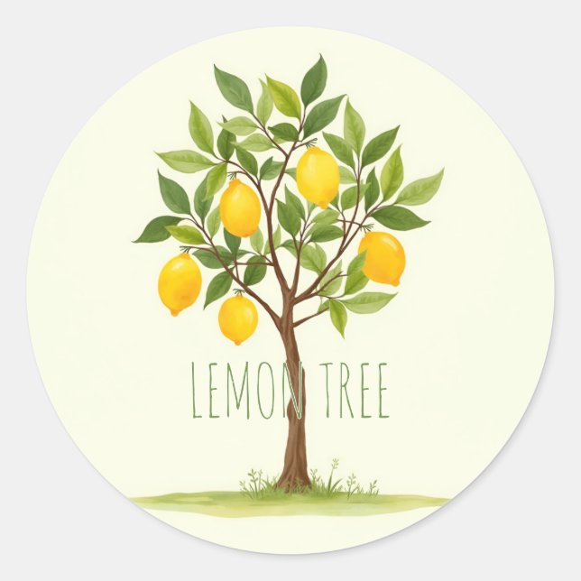 Lemon träd runt klistermärke (Framsida)