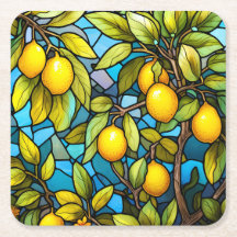 Lemon Träd, Stain Glass Mönster, Medelhavet