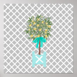 Lemon Träd Topiary Garden Planter Box Art Poster