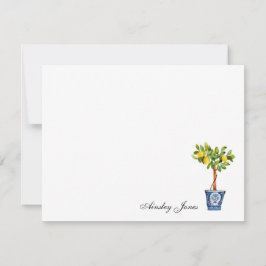 Lemon träd topiary Illustration Notes Tack Kort