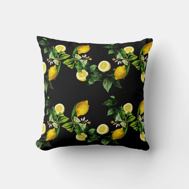 Lemon-trädgårdssommaren mönster kudde (Framsida)
