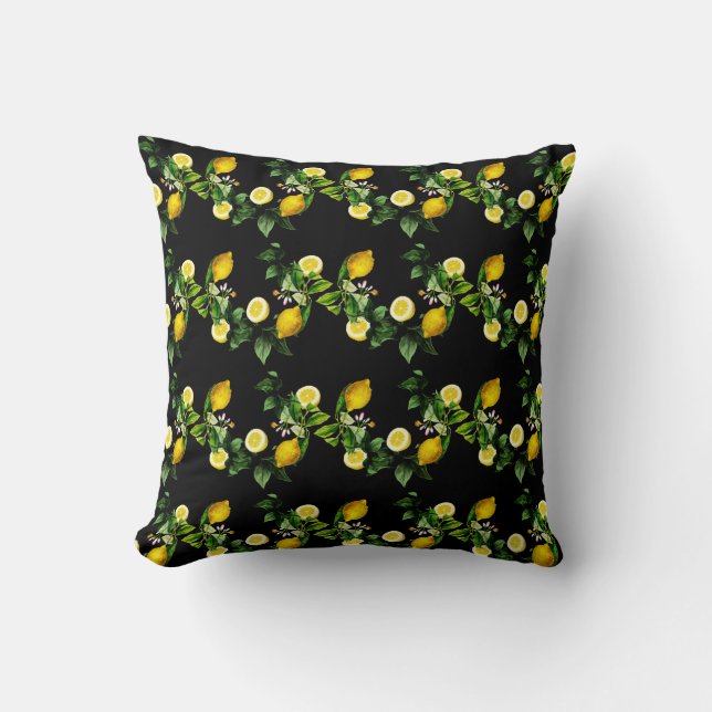 Lemon-trädgårdssommaren mönster kudde (Framsida)