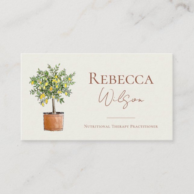 Lemon Tree Business Card Näringsterapeut Visitkort (Framsida)