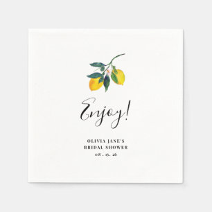 Lemon Tropical Bröllopsdusch Pappersservett