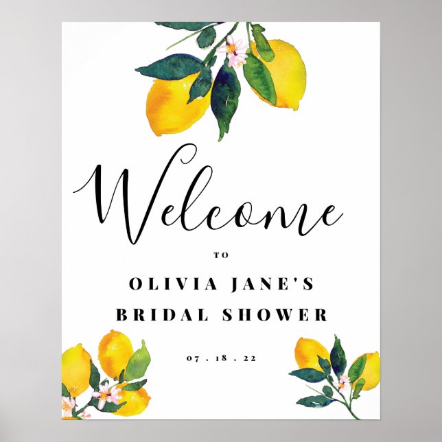 Lemon Tropical Welcome Möhippa Poster (Framsidan)