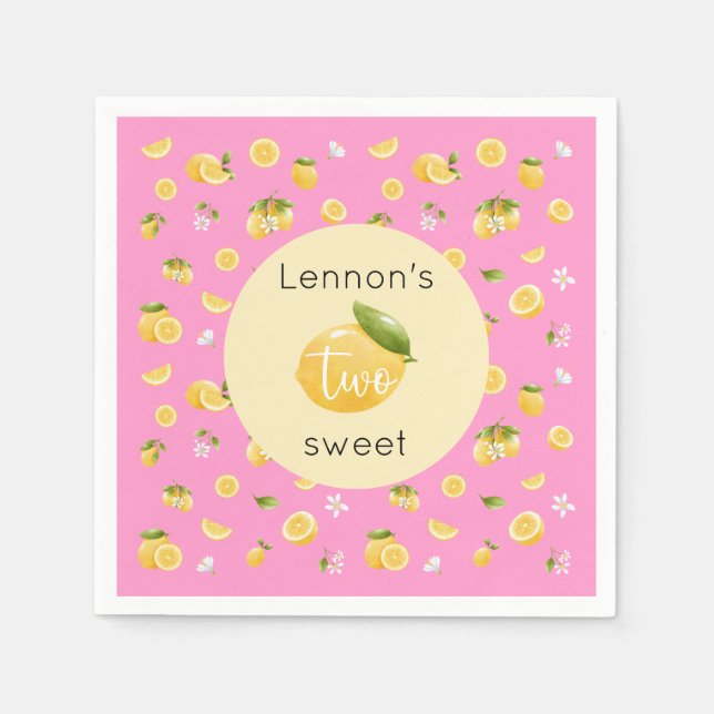 Lemon Two Sweet 2-års födelsedagsfest Pappersservett (Framsidan)