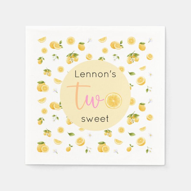 Lemon Two Sweet Födelsedagsfest Pappersservett (Framsidan)