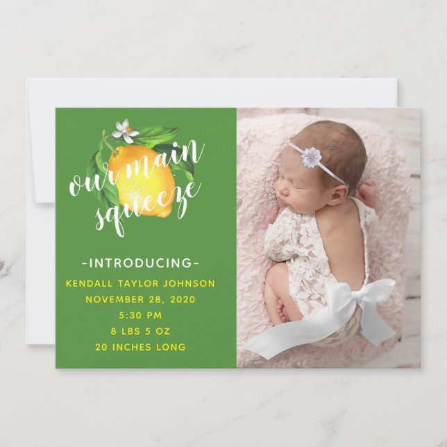 Lemon Vår viktigaste krämfoto-födelse Meddelande (Framsida)