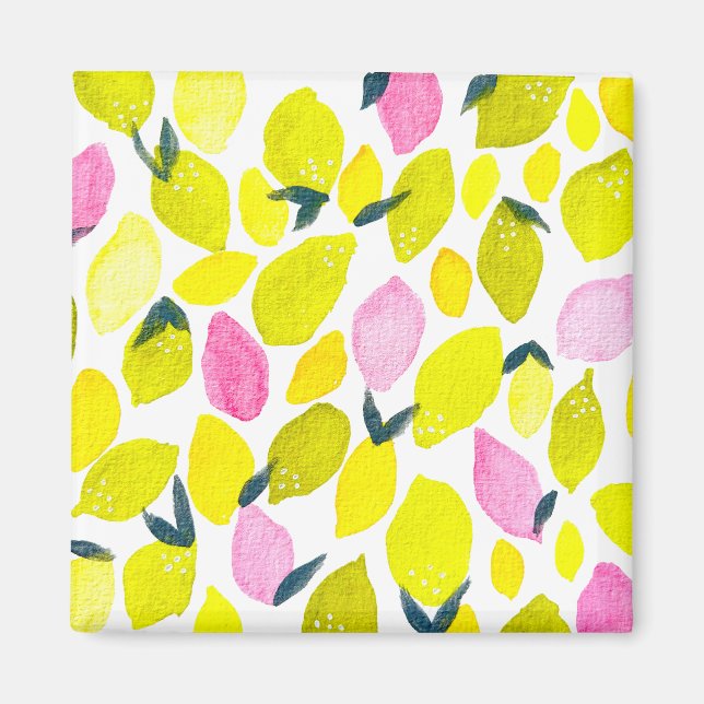 Lemon vattencolor mönster magnet (Framsidan)