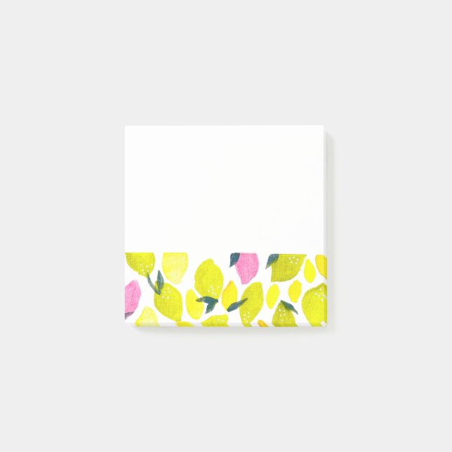 Lemon vattencolor mönster post-it block (Framsida)
